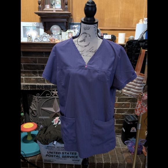 ADAR Other - Purple Scrub Top with Pockets Set